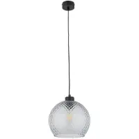 TK Lighting Hängelampe 1xE27 170cm Schwarz mit Graphitglasschirm