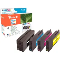 Peach PI300-728, Hohe (XL-) Ausbeute, Schwarz, Cyan, Magenta, Gelb, 59 ml, 21 ml, 4 Stück(e), Kombi-Packung