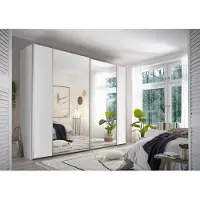 STAUD Schwebetürenschrank "Sonett 120, Made in Germany", weiß, B:270cm H:240cm T:68cm, Holzwerkstoff, Schränke, Schwebetürenschrank, mit vier verschiedenen Ausstattungsvarianten