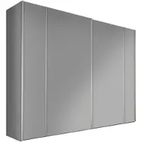 STAUD Schwebetürenschrank "Sonett 100, Made in Germany", grau (hellgrau), B:249cm H:240cm T:68cm, Holzwerkstoff, Schränke, Schwebetürenschrank, mit vier verschiedenen Ausstattungsvarianten