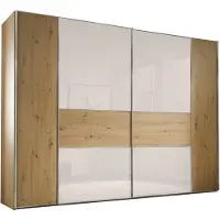 STAUD Schwebetürenschrank "Sonett 321C, Made in Germany", braun (eiche, ws), B:249cm H:240cm T:68cm, Holzwerkstoff, Schränke, Schwebetürenschrank, mit vier verschiedenen Ausstattungsvarianten