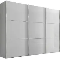 STAUD Schwebetürenschrank "Includo Glas, Made in Germany", weiß (alpinweißglas), B:298cm H:222cm T:68cm, Holzwerkstoff, Schränke, Schwebetürenschrank