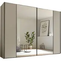 STAUD Schwebetürenschrank "Sonett 120 G, Made in Germany", beige (sand), B:270cm H:222cm T:68cm, Holzwerkstoff, Schränke, Schwebetürenschrank, mit vier verschiedenen Ausstattungsvarianten