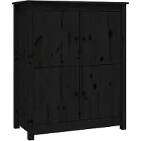 vidaXL Sideboard Schwarz 83x41,5x100 cm Massivholz Kiefer