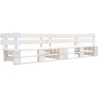 vidaXL Garten-Palettensofa 2-Sitzer Weiß Holz