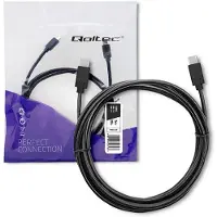 Qoltec 52353, 3 m, USB C, USB C, USB 3.2 Gen 1 (3.1 Gen 1), 5 Gbit/s, Schwarz