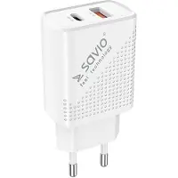 Savio LA-04 USB Type A & Type C Quick Charge Power Delivery 3.0 Indoor, Drinnen, USB, 0 m, Weiß