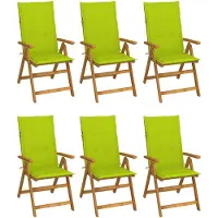 vidaXL Klappstühle 6 Stk. mit Auflagen Massivholz Akazie