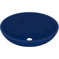 vidaXL s Ovales Waschbecken Matt Dunkelblau 40x33 cm Keramik