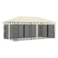 vidaXL Pavillon mit Moskitonetz 6x3x2,73 m Creme