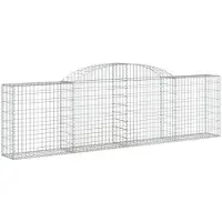vidaXL Gabionen mit Hochbogen 9 Stk. 300x30x80/100 cm Verzinktes Eisen