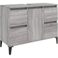 The Living Store Waschbeckenunterschrank Grau Sonoma 80x33x60 cm Holzwerkstoff