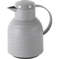 EMSA Isolierkanne "Samba Wave", beige (stone, grau), B:14,5cm H:21,7cm, Glas, Kunststoff, Kannen, Isolierkanne, Made in Germany, 12h warm/24h kalt, Quick-Press-Deckel, Glaskolben