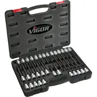 Vigor TORX Schraubendreher-Einsatz Satz, V1917, Vierkant12,5 mm (1/2 Zoll), Innen TORX Profil, T20