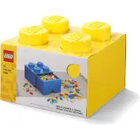 LEGO Stein mit 4 Noppen und Schubfach in Gelb