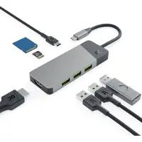 Green Cell HUBGC01, USB Typ-C, HDMI, USB 3.2 Gen 2 (3.1 Gen 2) Type-A, USB 3.2 Gen 2 (3.1 Gen 2) Type-C, MicroSD (TransFlash), SD, 5000 Mbit/s, 60 Hz, 3840 x 2160