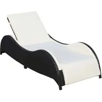 vidaXL Sonnenliege mit Polsterauflage Poly Rattan Schwarz