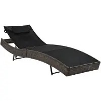 vidaXL Sonnenliege mit Kissen Poly Rattan Braun