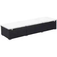 vidaXL Sonnenliege mit Auflage Poly Rattan Schwarz