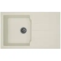 Generique Einbau-Küchenspüle 1 Becken + 1 Abtropffläche Aloa - Resin - 81 x 50 cm - Weiß