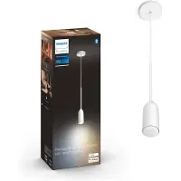 Philips Hue White ambience Devote Pendelleuchte Erweiterung weiß, Intelligente Hängeleuchte, Bluetooth/Zigbee, Weiß, LED, Metall, E27