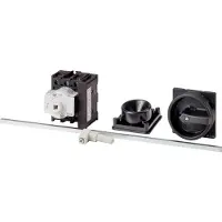 Eaton 172870 Hauptschalter, P1, 32 A, Zwischenbau, 3-polig, 1 Schließer, 1 Öffner, HALT-Funktion, mit schwarzem Drehgriff und Sperrkranz