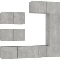vidaXL 6-tlg. TV-Schrank-Set Betongrau Holzwerkstoff
