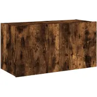 vidaXL TV-Wandschrank mit LED-Leuchten Räuchereiche 80x35x41 cm