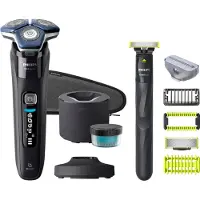 Philips SHAVER Series 7000 S7886/78 Elektrischer Nass- und Trockenrasierer, Rotationstrasierer, Schwarz, SteelPrecision blades, LED, Shaving App; Connects via Bluetooth, SH71