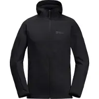 Jack Wolfskin Fleecejacke "ALPGRAT HOODED FZ M", Herren, Gr. M (50), schwarz, OBERSTOFF: 100% POLYESTER. Futter: 100% POLYESTER, Jacken Fleecejacke, mit Kapuze, atmungsaktiv, elastisch
