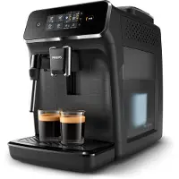 Philips Kaffeevollautomat 2200 Series, 2 Kaffeespezialitäten, Milchaufschäumer, Intuitives Touchdisplay, Schwarz (EP2220/10)