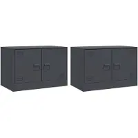 vidaXL TV-Schränke 2 Stk. Anthrazit 67x39x44 cm Stahl