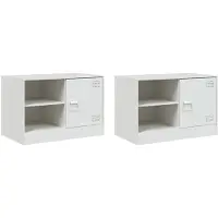 vidaXL TV-Schränke 2 Stk. Weiß 67x39x44 cm Stahl