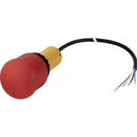 Eaton 185174 NOT-HALT-/NOT-AUS-Taste, Pilzform, 38 mm, Zugentriegelung, 1 Ö, 1 S, Kabel (schwarz) mit offenem Ende, 4-polig, 1 m C22-PV-K11-P62
