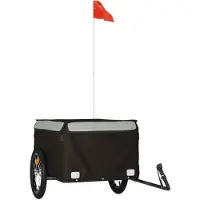 Super Merchant Fahrradanhänger Schwarz und Grau 45 kg Eisen