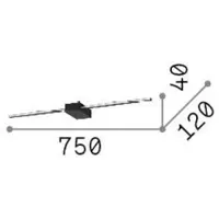 Ideal Lux LED-Wandleuchte Theo, weiß, Breite 75 cm Aluminium