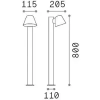 Ideal Lux 322421 OUTDOOR GAS Außenstehleuchte/Mastleuchte 1xGU10 H800mm IP43 schwarz