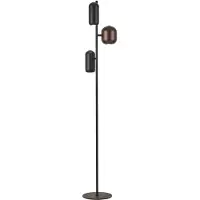 Brilliant Stehlampe Jane, Höhe 147 cm, schwarz/braun/grün, 3-flg.