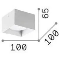 Ideal Lux Downlight Spike Square, weiß, Alu, 10 x 10 cm