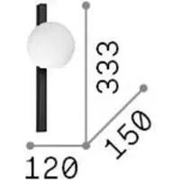 Ideal Lux Wandlampe Binomio schwarz, 1-flammig, Metall, Glas