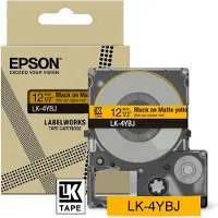 Epson Matte Tape – Yellow/Black 12mm(8m) – LK-4YBJ, Schwarz auf gelb, Japan, , LabelWorks LW-C410, 1,2 cm, 8 m