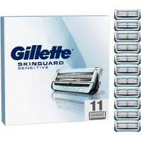 Gillette SkinGuard Sensitive Rasierklingen, 11 Ersatzklingen für Nassrasierer Herren, verbesserter Gleitstreifen, passend für Fusion-Handstücke