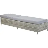 Beliani Gartenliege grau Polyrattan inkl. Auflage elegant Terrasse