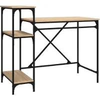 The Living Store Schreibtisch mit Regal Sonoma-Eiche 105x50x90 cm Holzwerkstoff