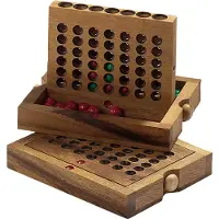 Philos Vier gewinnt aus Holz, Strategiespiel für 2 Spieler ab 6 Jahren