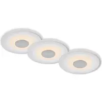 Briloner LED Einbauleuchte Einbaulampe Badlampe 3er-Set 6W Ø12cm IP44 weiß