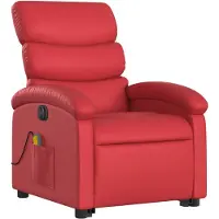 vidaXL Massagesessel mit Aufstehhilfe Elektrisch Rot Kunstleder