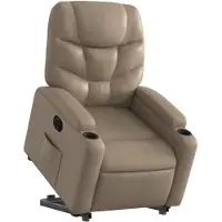 vidaXL Relaxsessel mit Aufstehhilfe Elektrisch Cappuccino Kunstleder