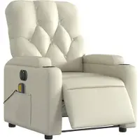vidaXL Massagesessel Elektrisch Creme Kunstleder