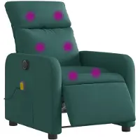 vidaXL Massagesessel Elektrisch Dunkelgrün Stoff